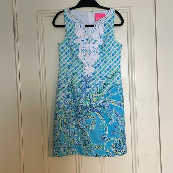 Lily Pulitzer Bondi Blue Scuba Doo Shift Dress - Picture 1 of 8